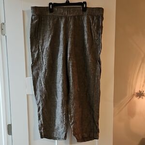 Jjill Purejill Cropped Linen Pants - Size XL tall